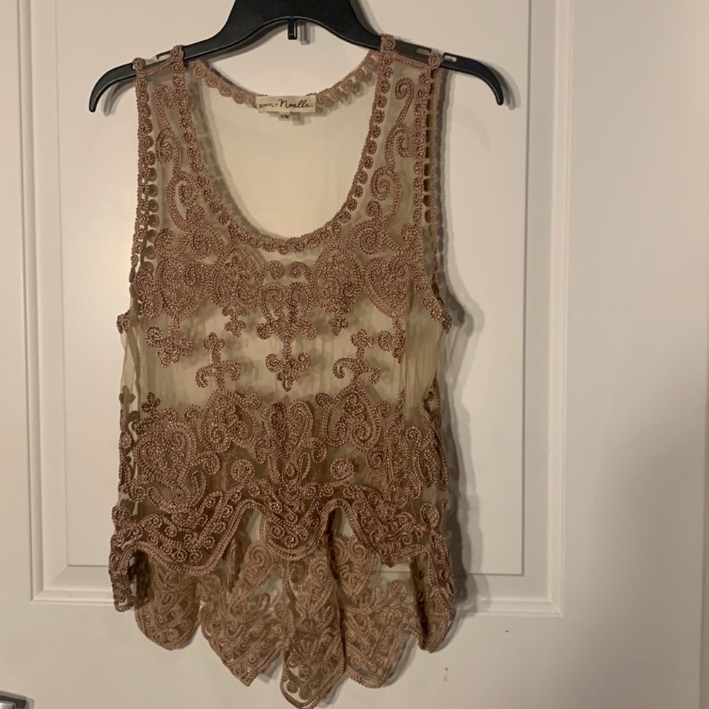 Simply Noelle Mesh Copper Tank